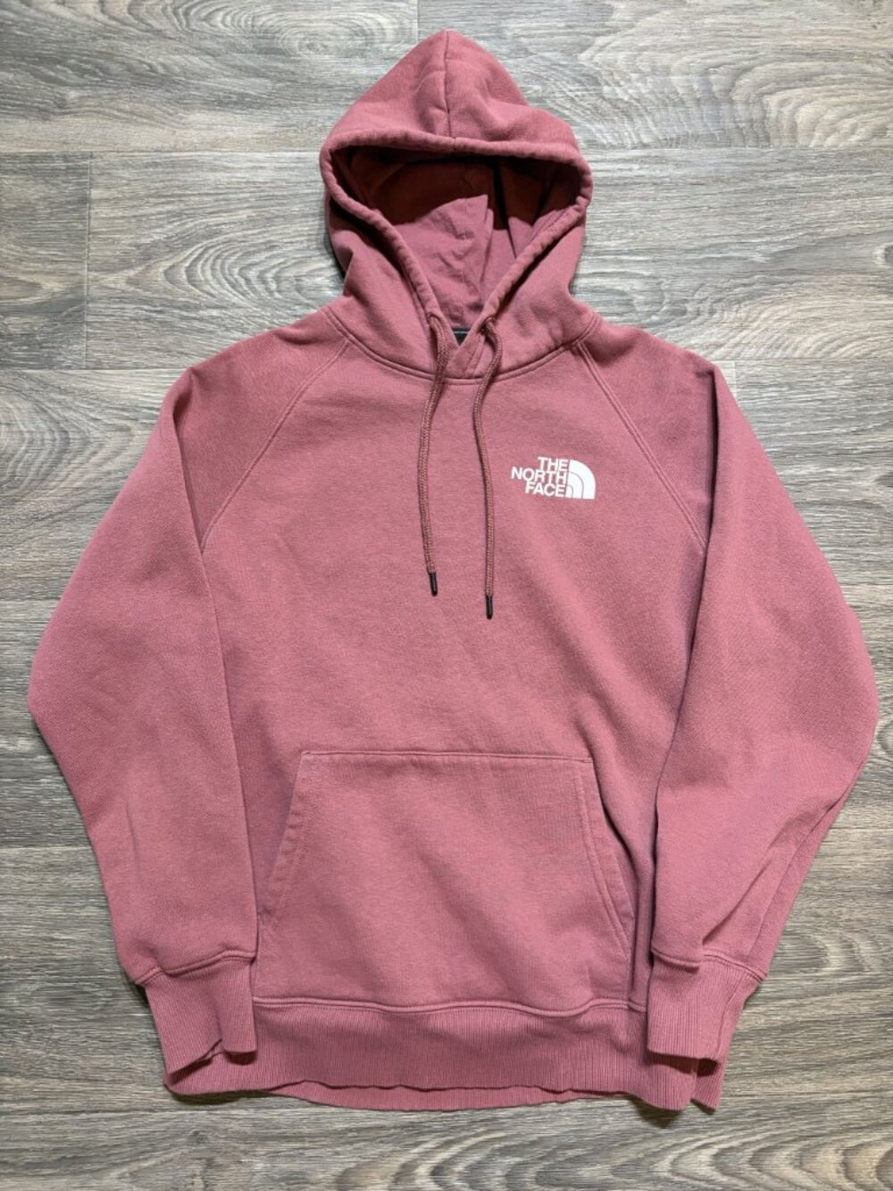 The North Face NSE Pullover Hoodie Medium Logo Design Pink Wild Ginger